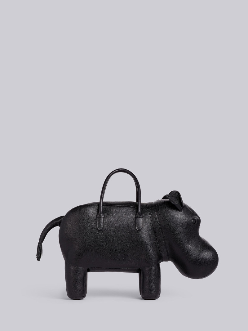 Black Pebbled Calfskin Hippo Bag 4