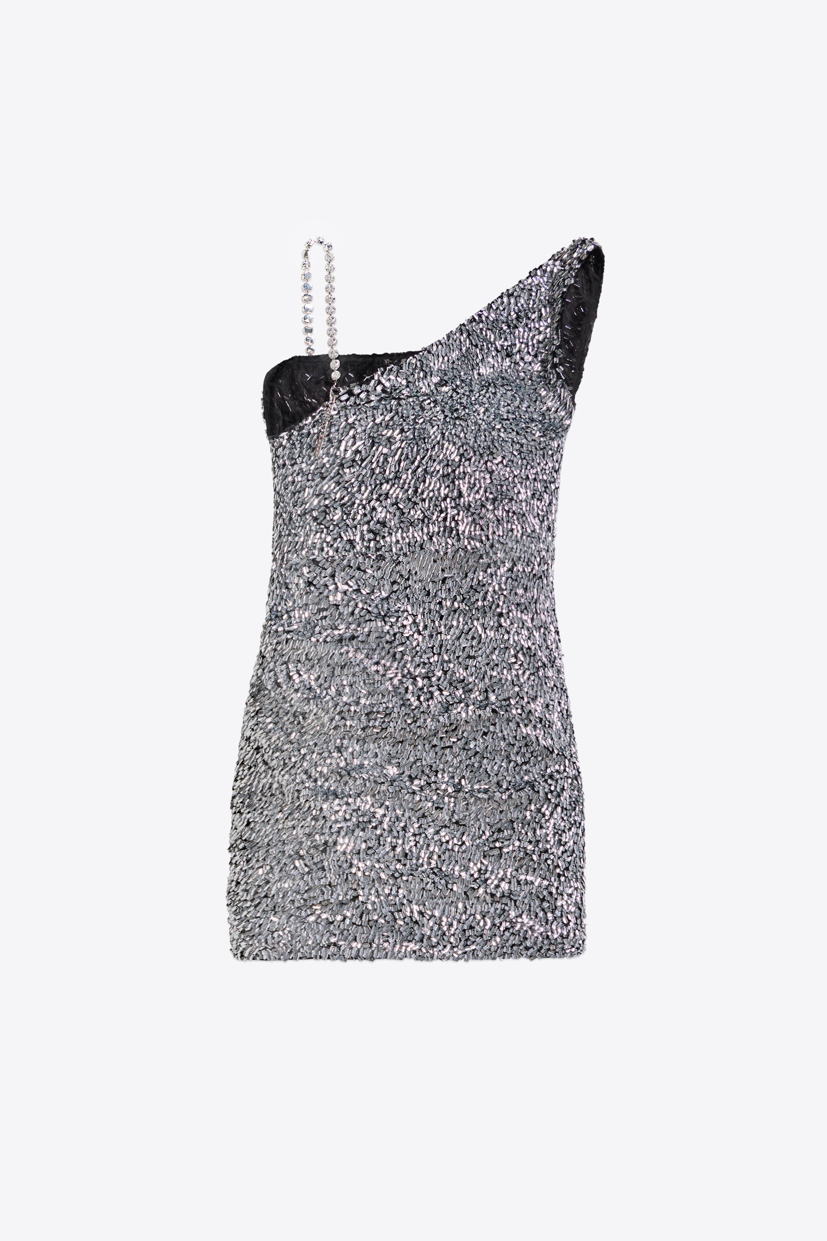 CRYSTAL STRAP SEQUIN MINI DRESS - 2
