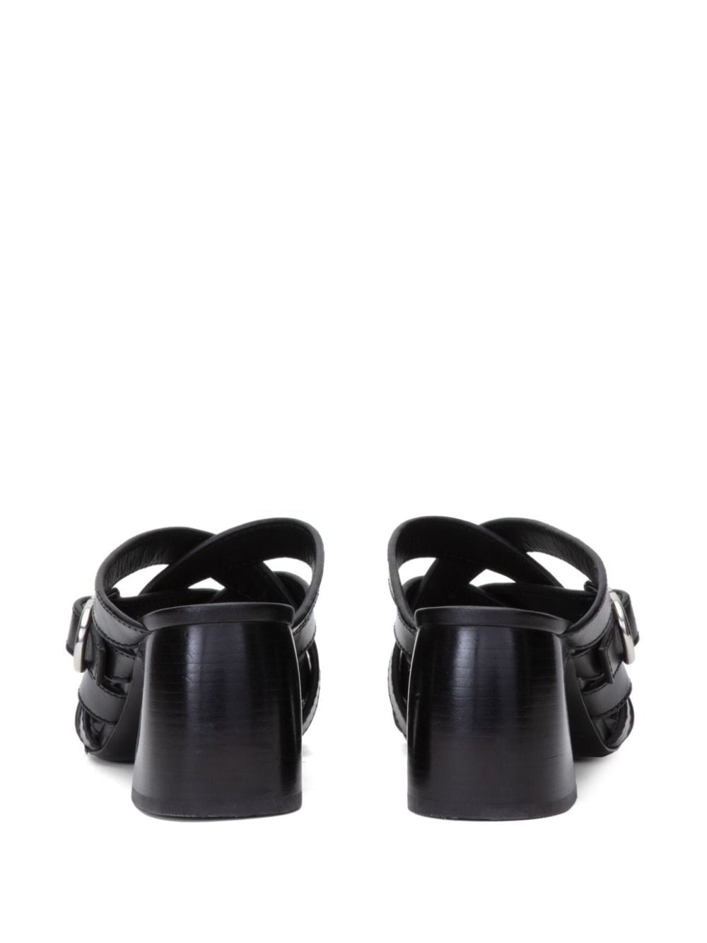 ID 65mm open-weave leather mules - 3