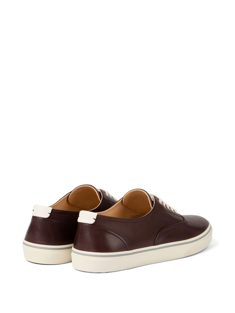 leather lace-up sneakers - 4