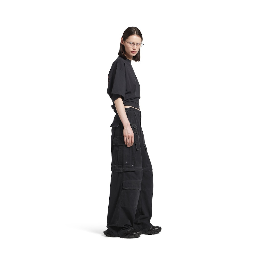 Men's Large Cargo Pants in Black - 5