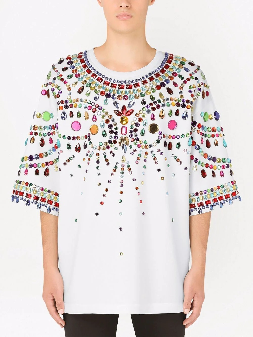 crystal-embellished short-sleeve T-shirt - 3