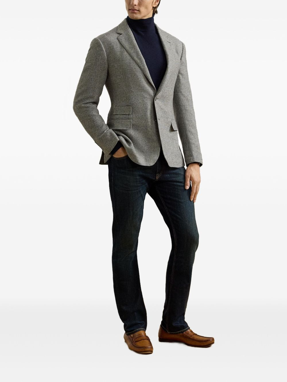 houndstooth single-breasted blazer - 2
