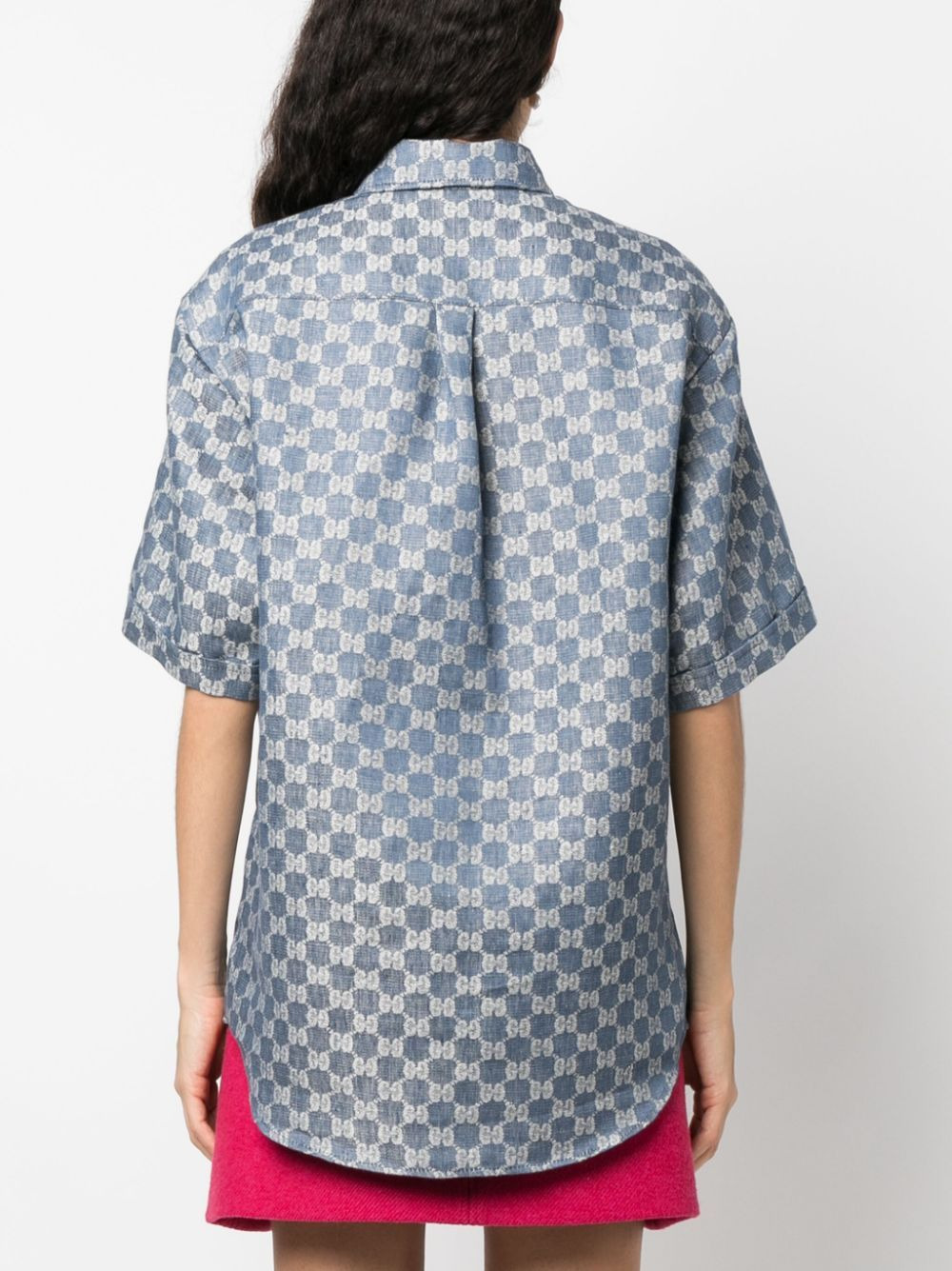 GG linen jacquard shirt - 4