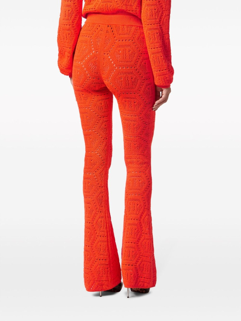 monogram-intarsia bootcut trousers 4