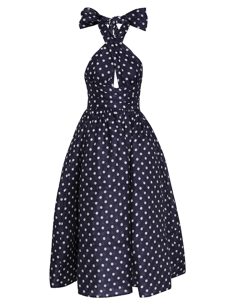 white halter dress open back Riviera Floral Backless Halter Dress Lemon Drop / L (US 6) / No
