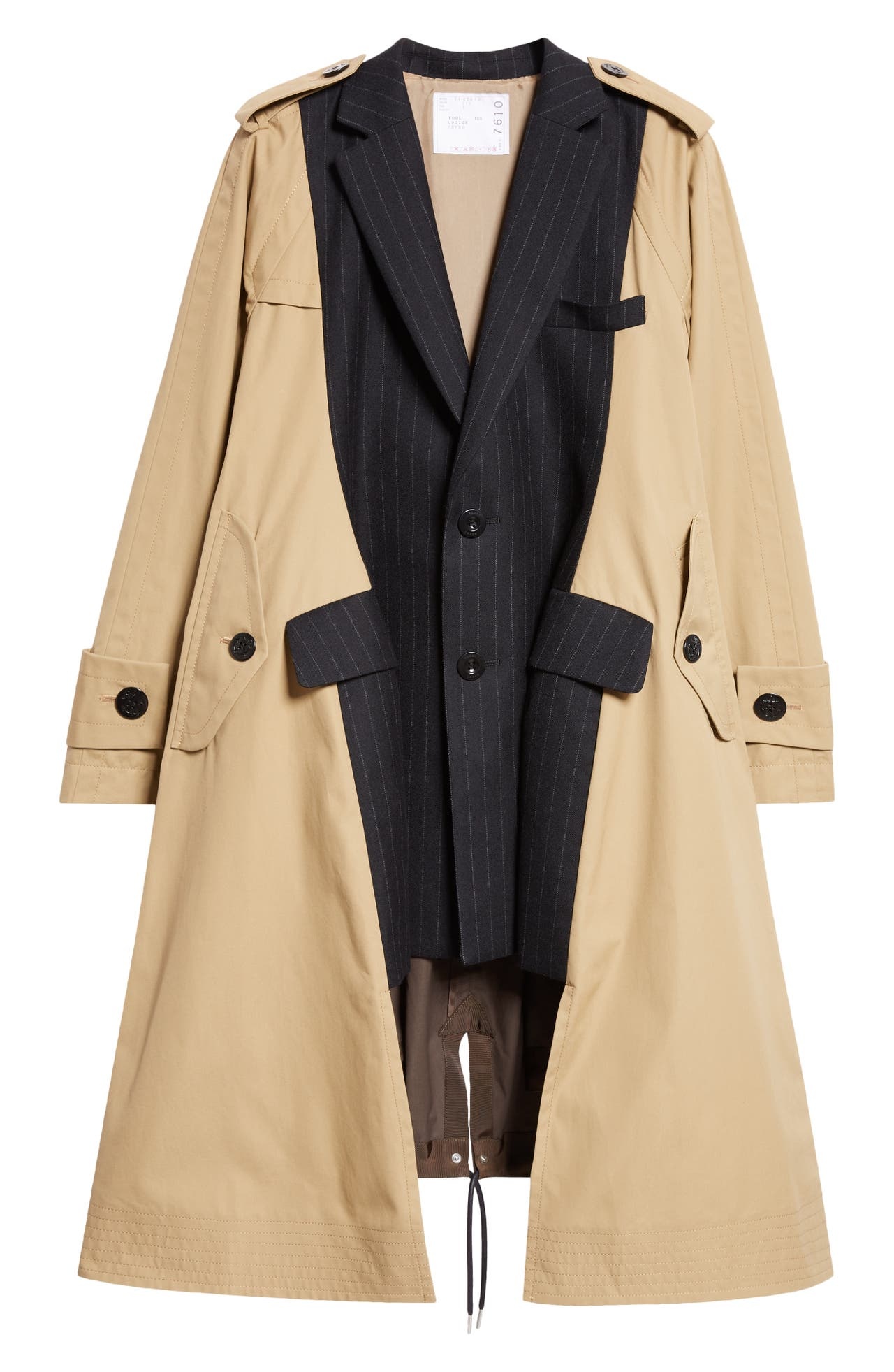 Sacai Cotton Gabardine Wool Melton Coat