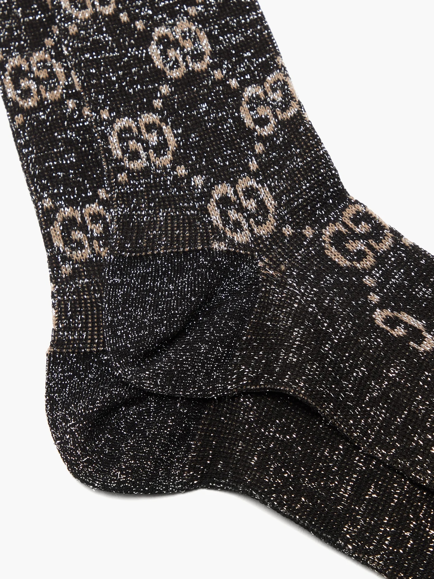 GG-jacquard lamé knee-high socks - 6