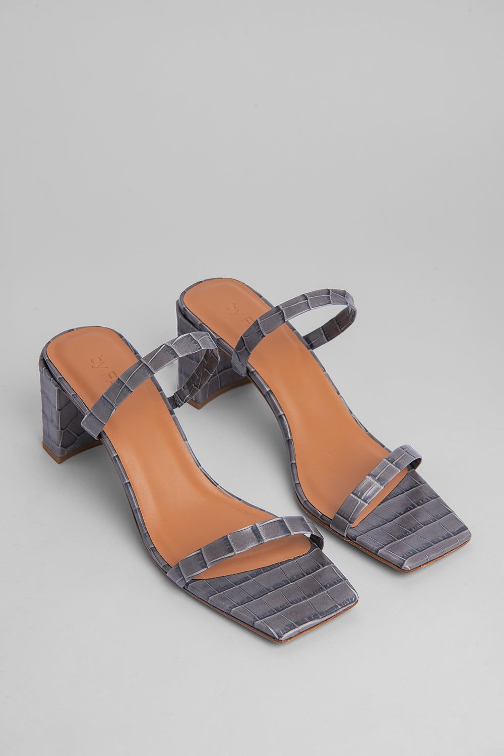 Tanya Grey Croco Embossed Leather - 2