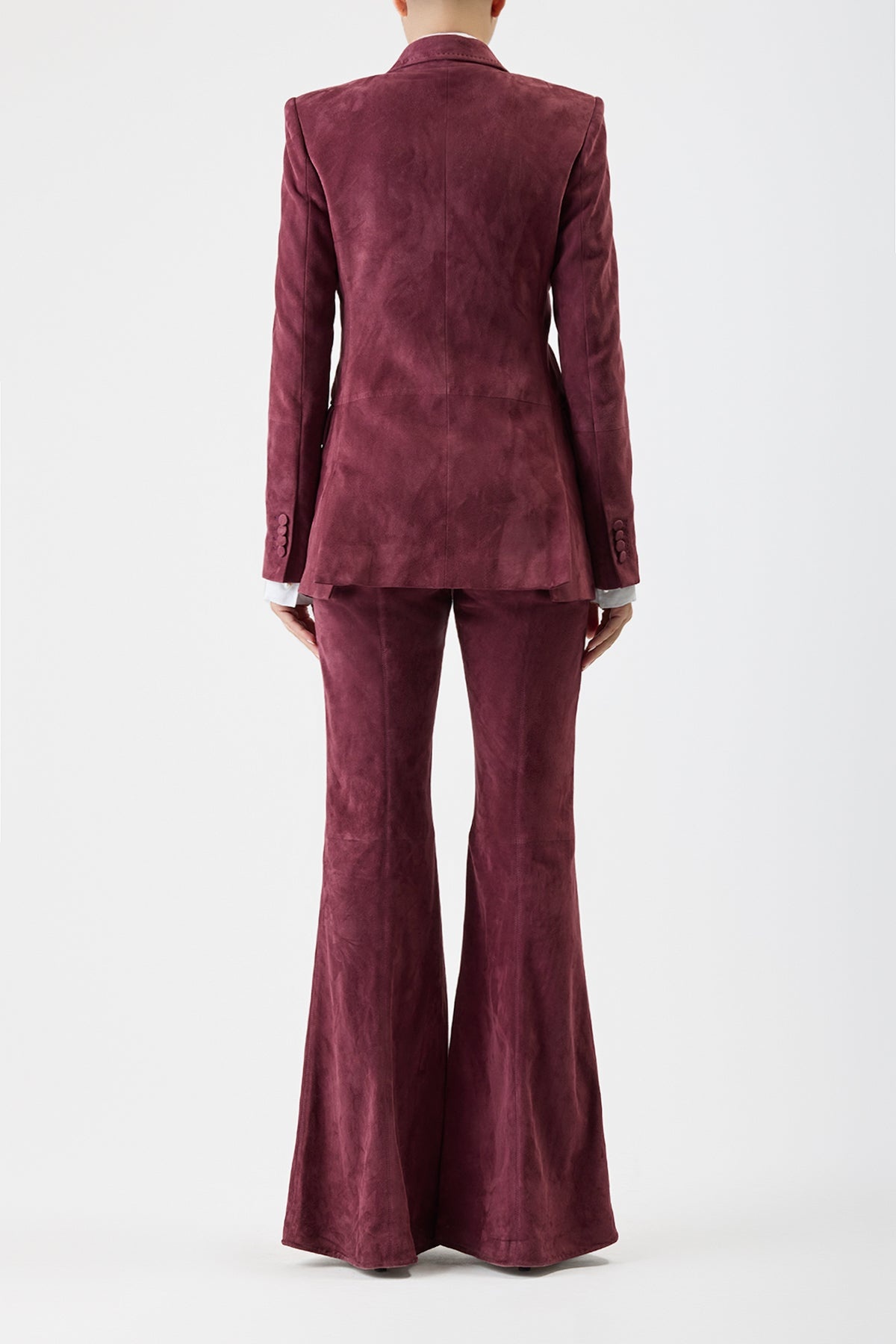 Rhein Pant in Deep Bordeaux Suede - 5