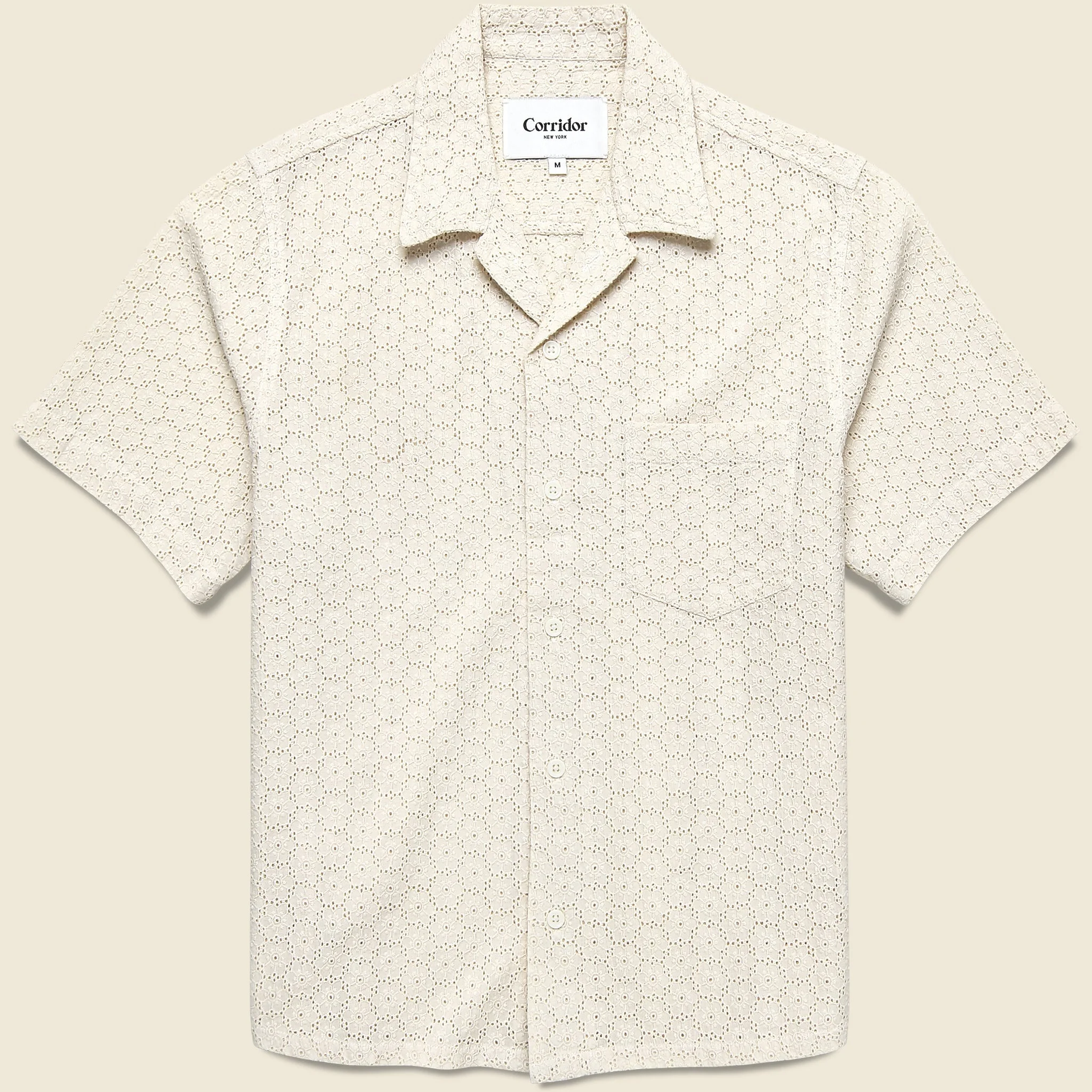 Floral Eyelet Shirt - Natural - 1