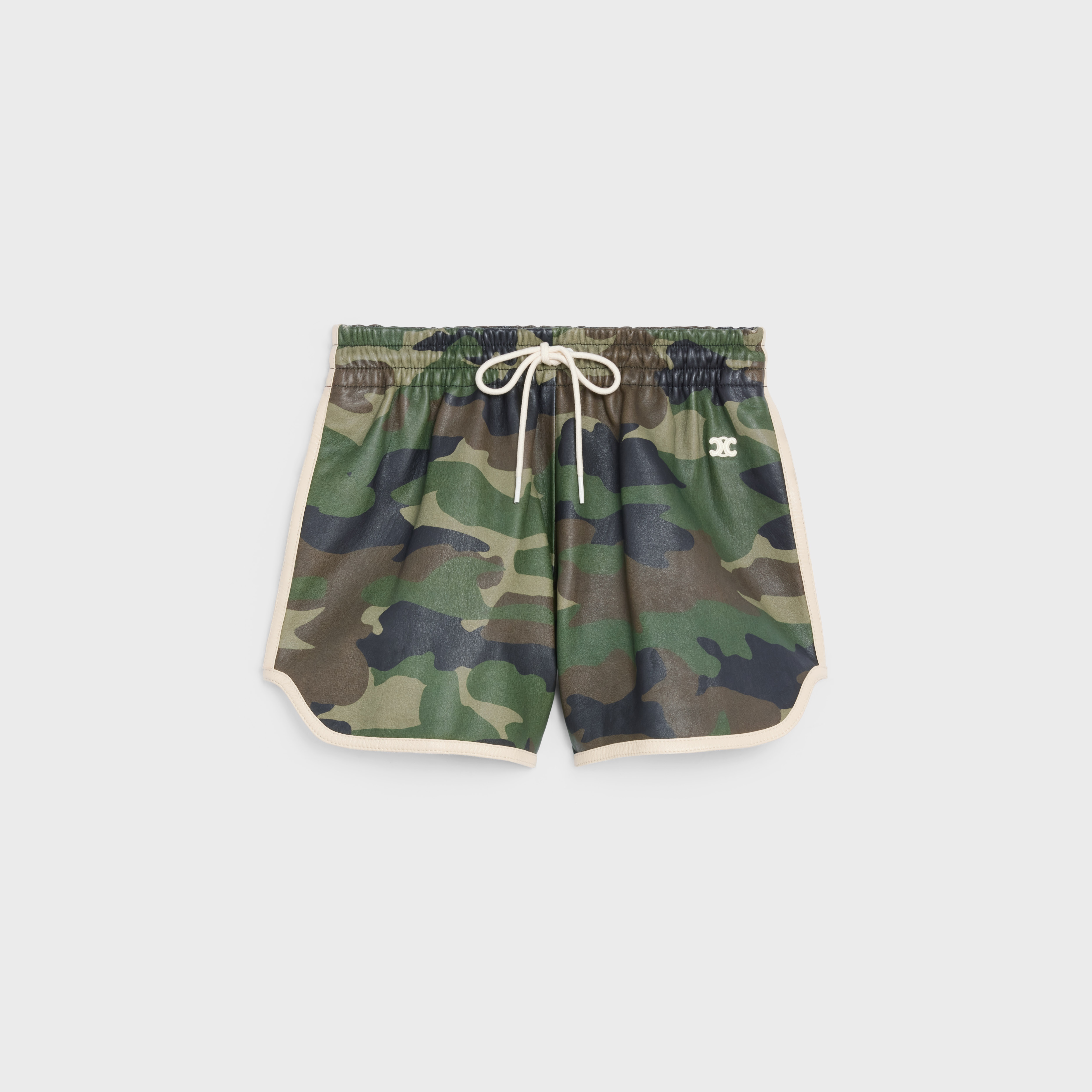CROPPED ATHLETIC SHORTS IN CAMO - 1