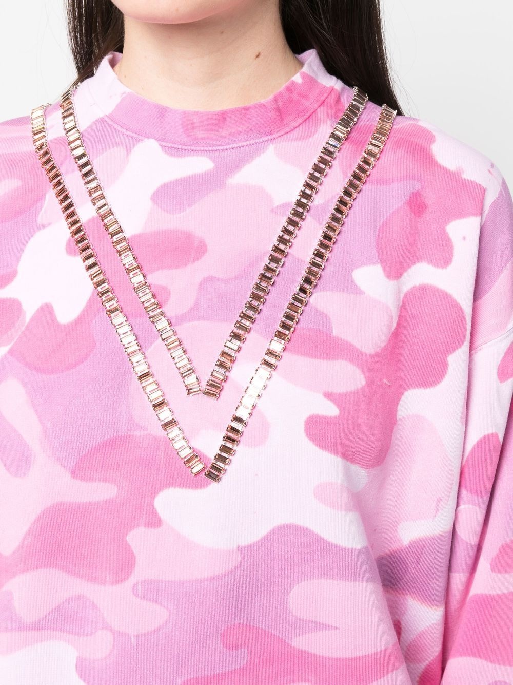 camouflage-print crystal-embellished sweatshirt - 5