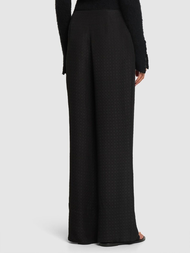 Textured silk straight pants - 3