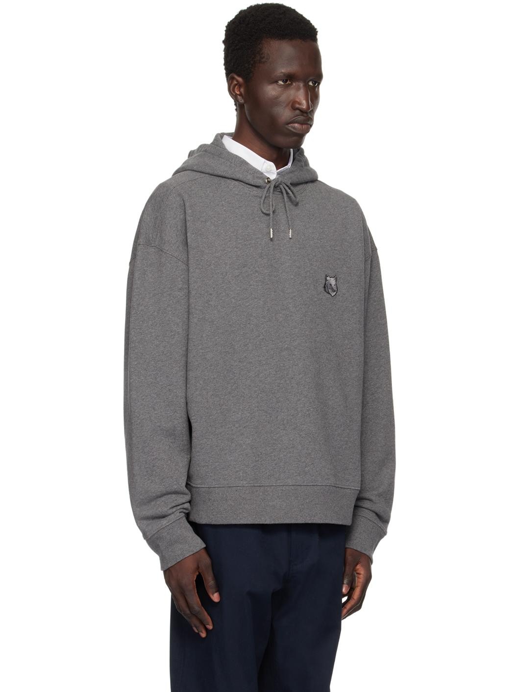 Gray Bold Fox Head Hoodie - 2