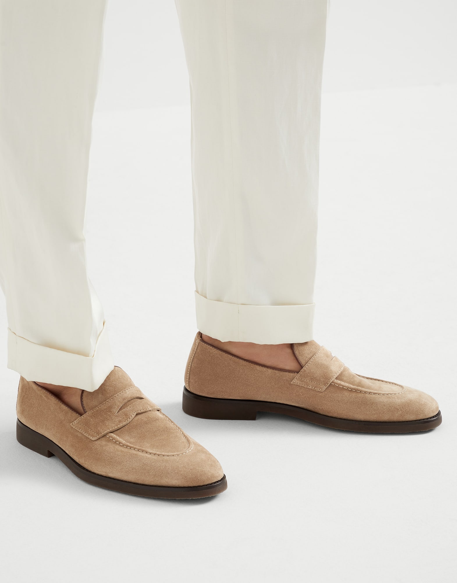 Washed suede penny loafers - 4