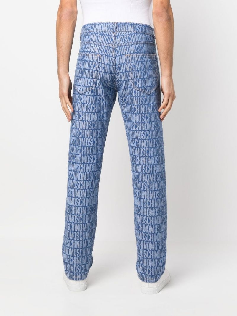 all-over logo print jeans - 4