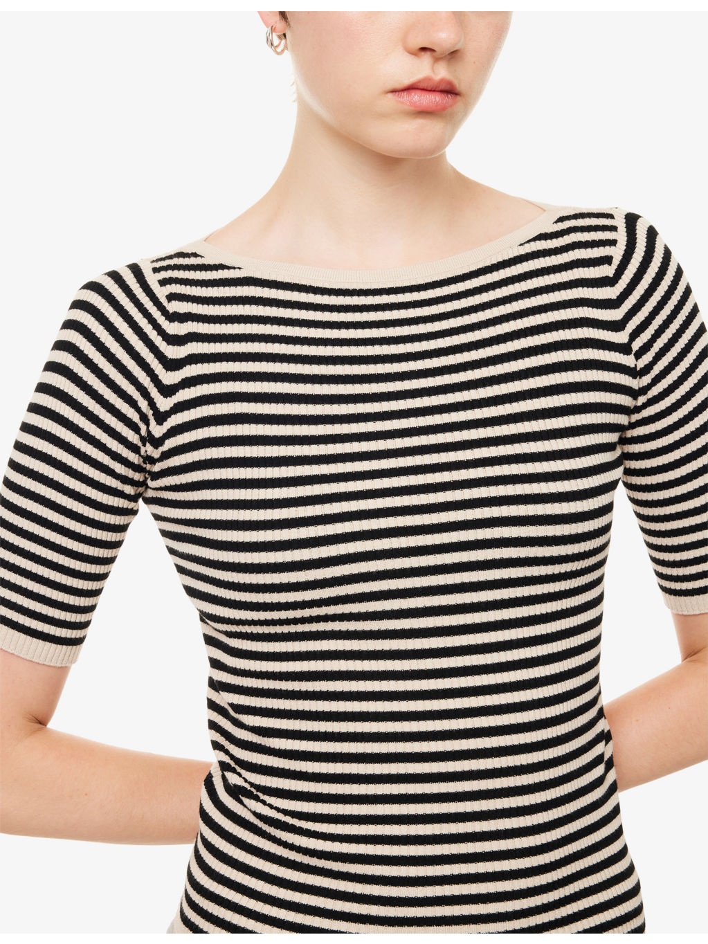 Waser Stripe-Pattern Stretch-Knit Top - 5