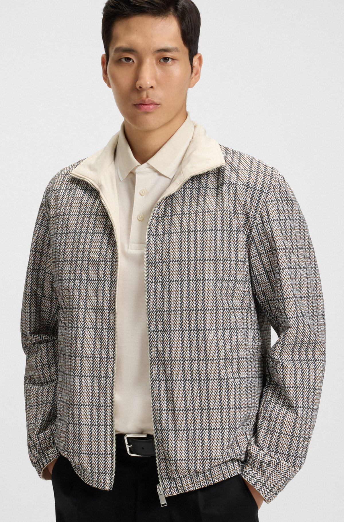 WATER-REPELLENT REVERSIBLE JACKET WITH CHECK PATTERN - 6