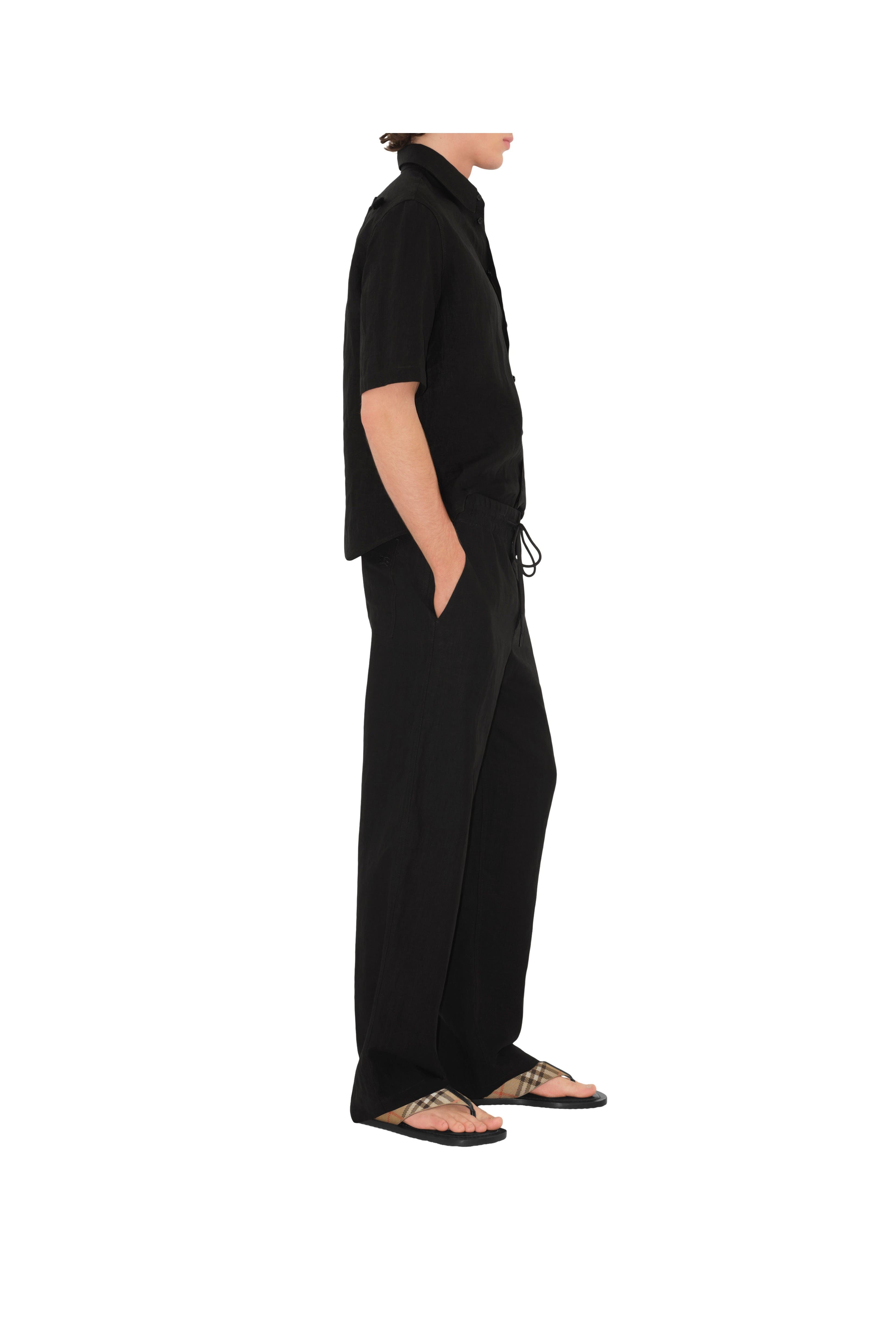 burberry Linen Trousers in Black at Nordstrom - 3
