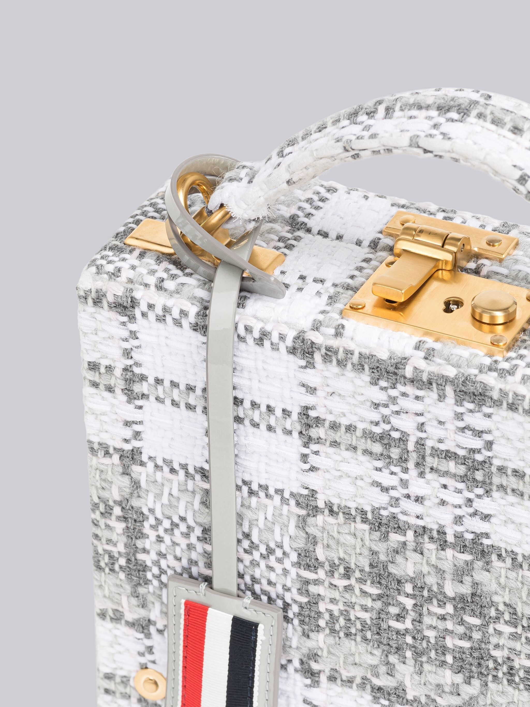 Tartan Tweed Woven Chain Micro Attache Case - 2