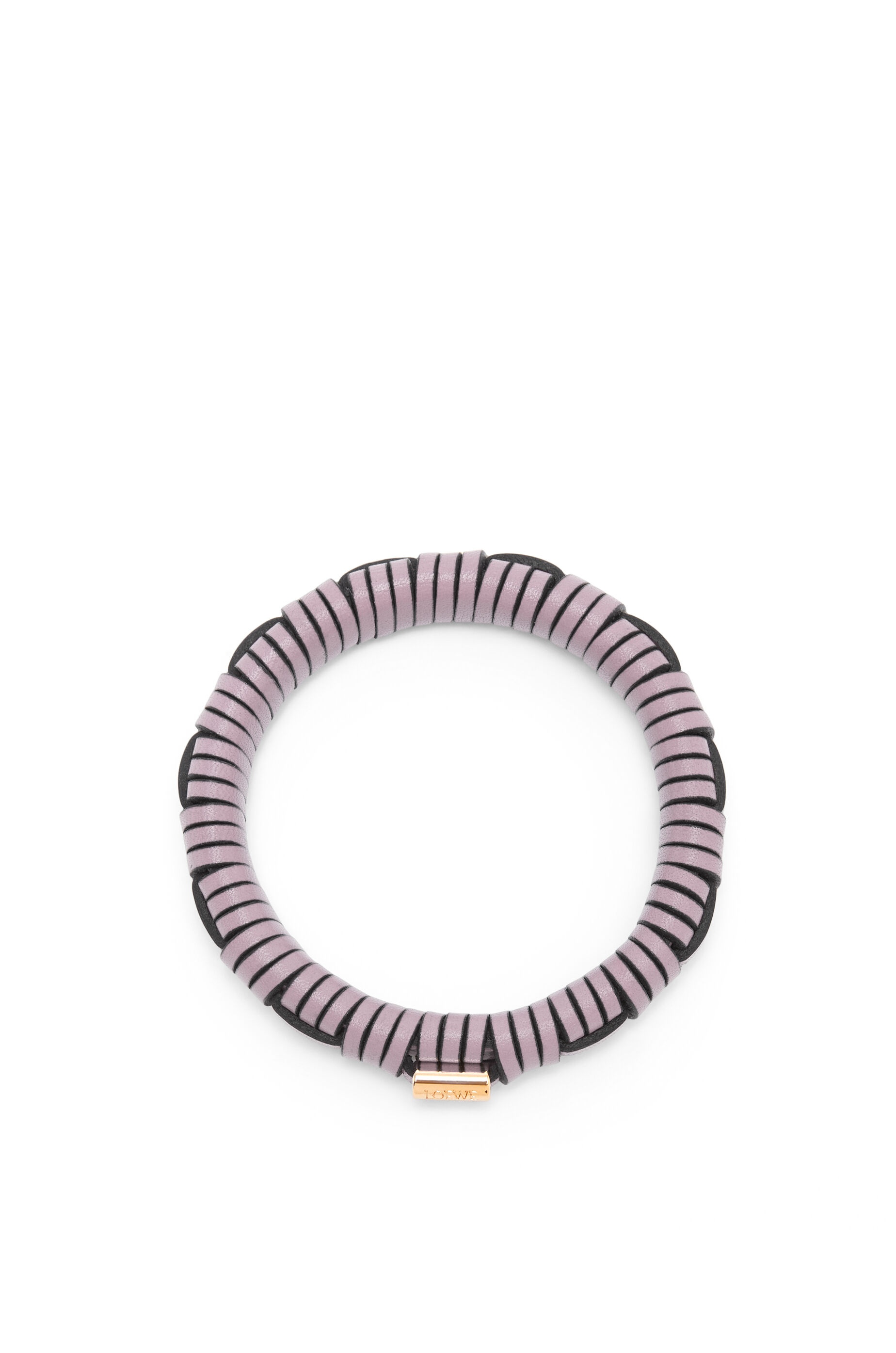 Woven bangle in brass and classic calfskin - 2