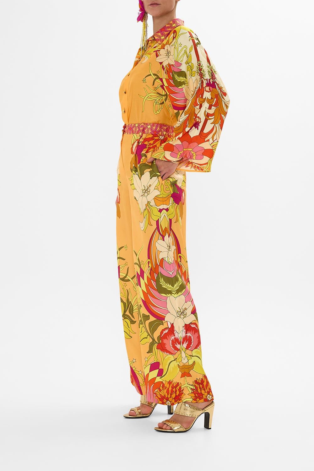 WIDE LEG WAISTED PANT - 4