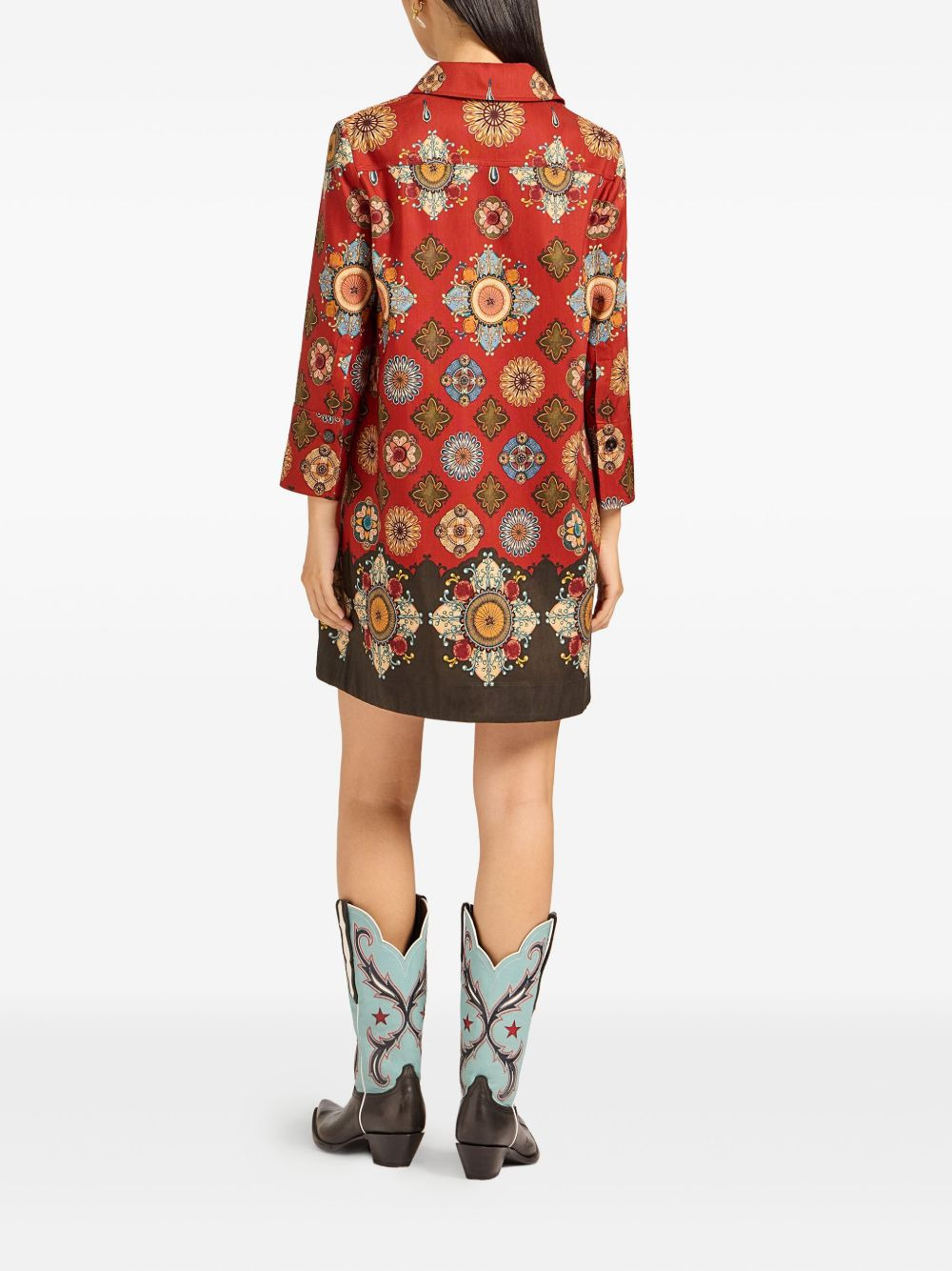 geometric-print mini day dress - 3