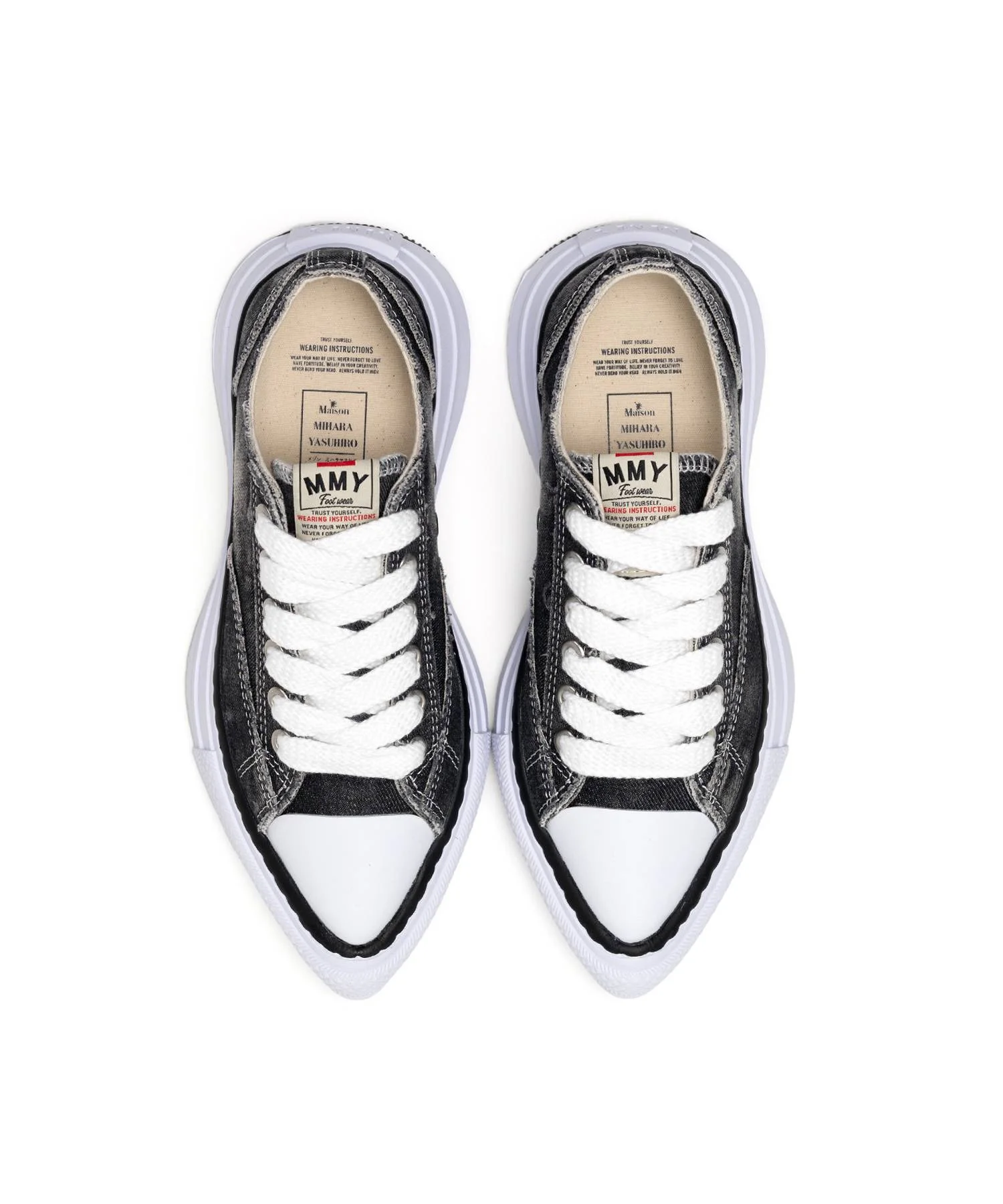 "YUCCA" OG Sole Bleach-Wash Denim Canvas Low-top Sneaker - 1