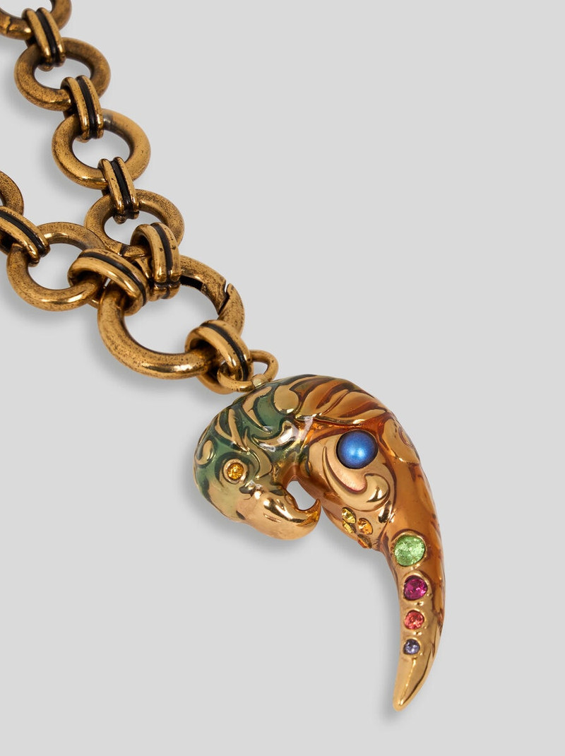NECKLACE WITH PAISLEY PARROT AND CRYSTALS 3