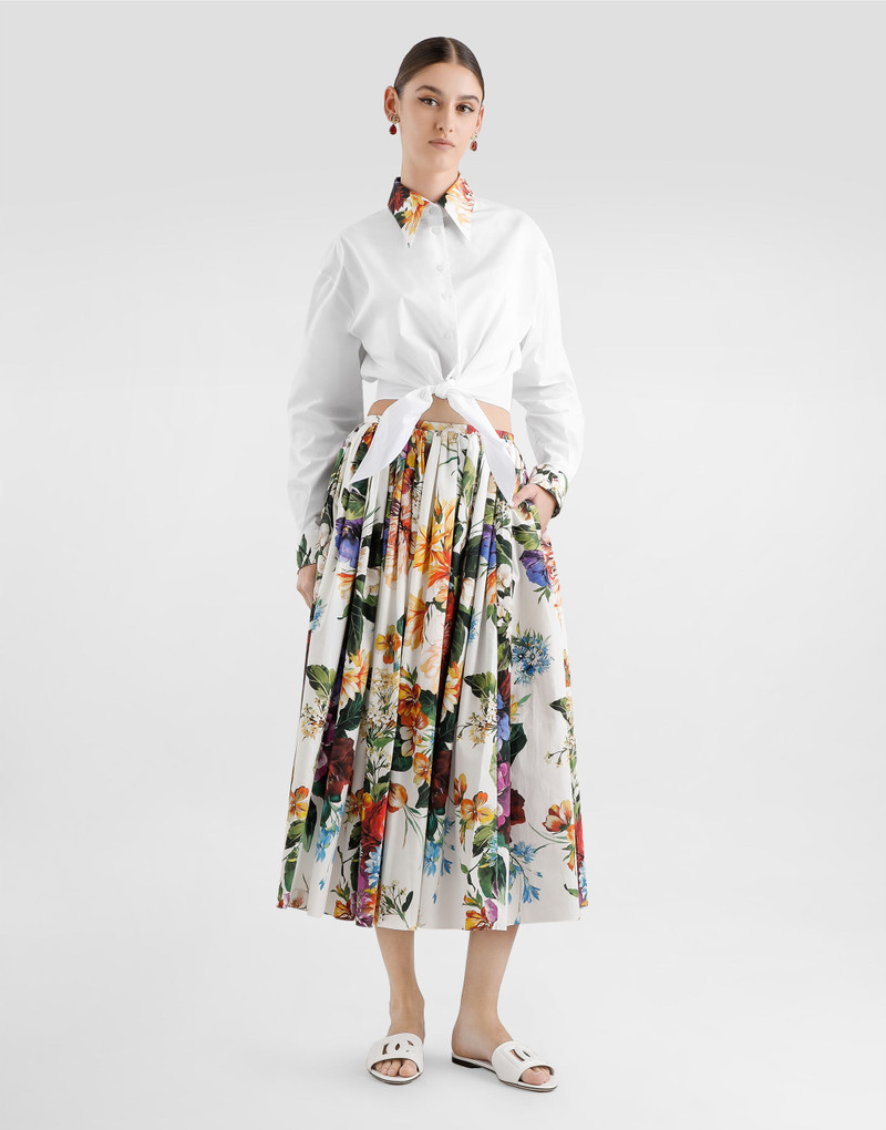 Dolce & Gabbana Bouquet-print poplin shirt outlook