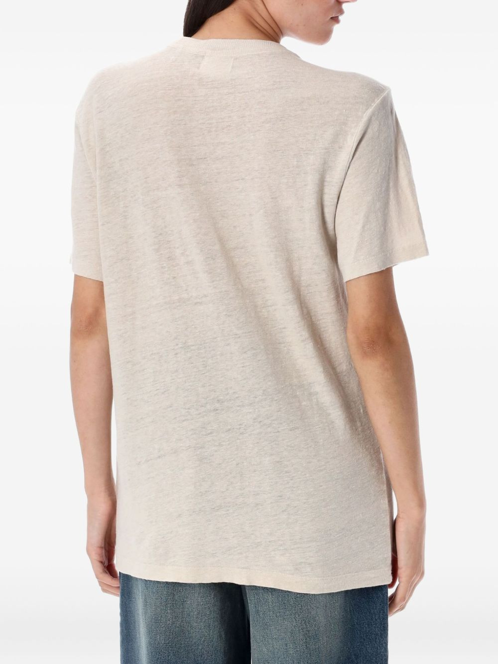 linen crew-neck T-shirt - 2