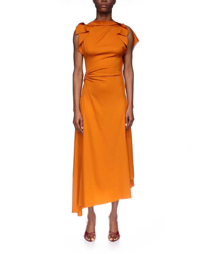 Victoria Beckham DRAPE SLEEVE MIDI DRESS outlook