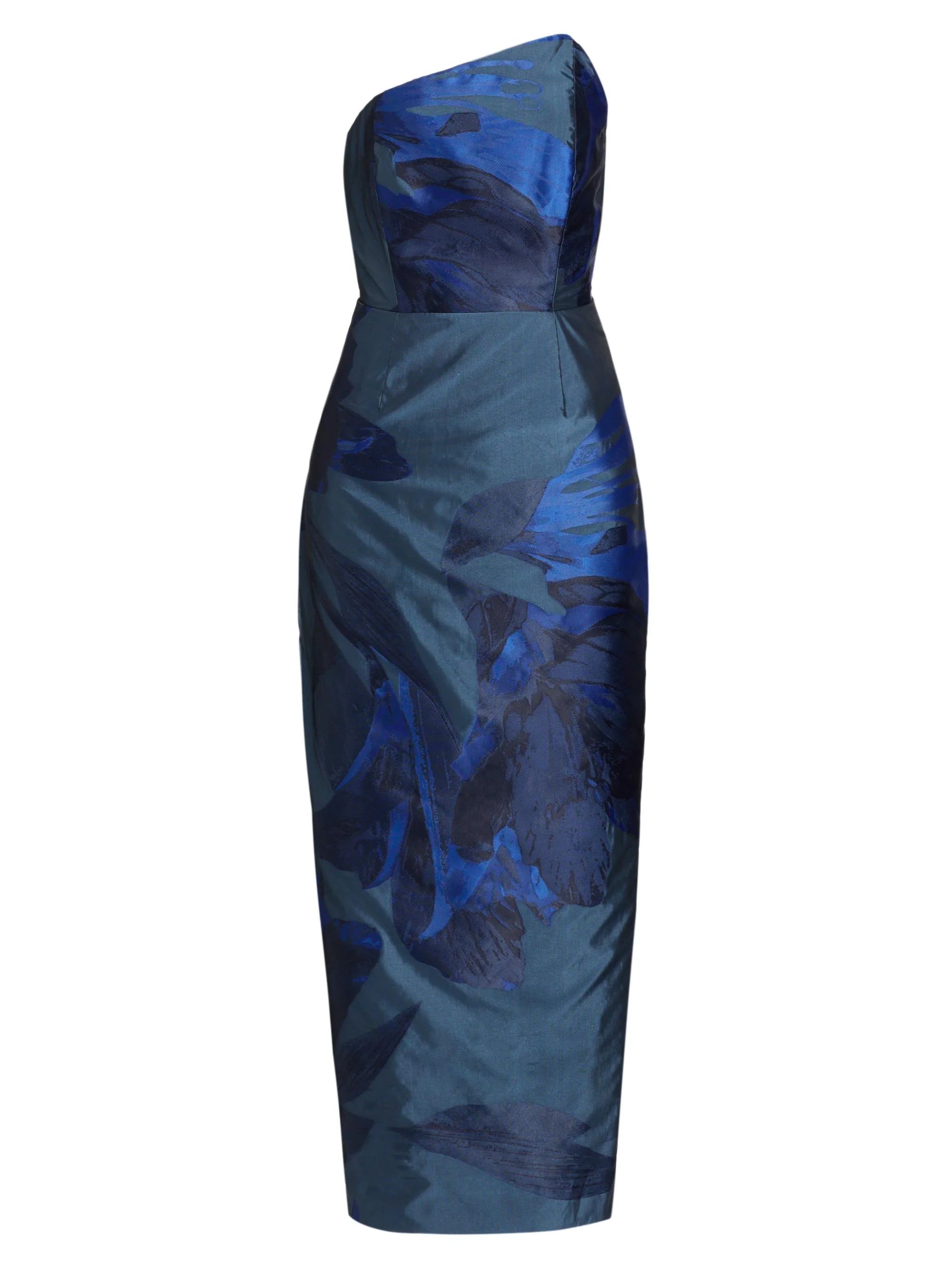 Women's Tropical-Print Jacquard Midi-Dress - Navy Multi - 1