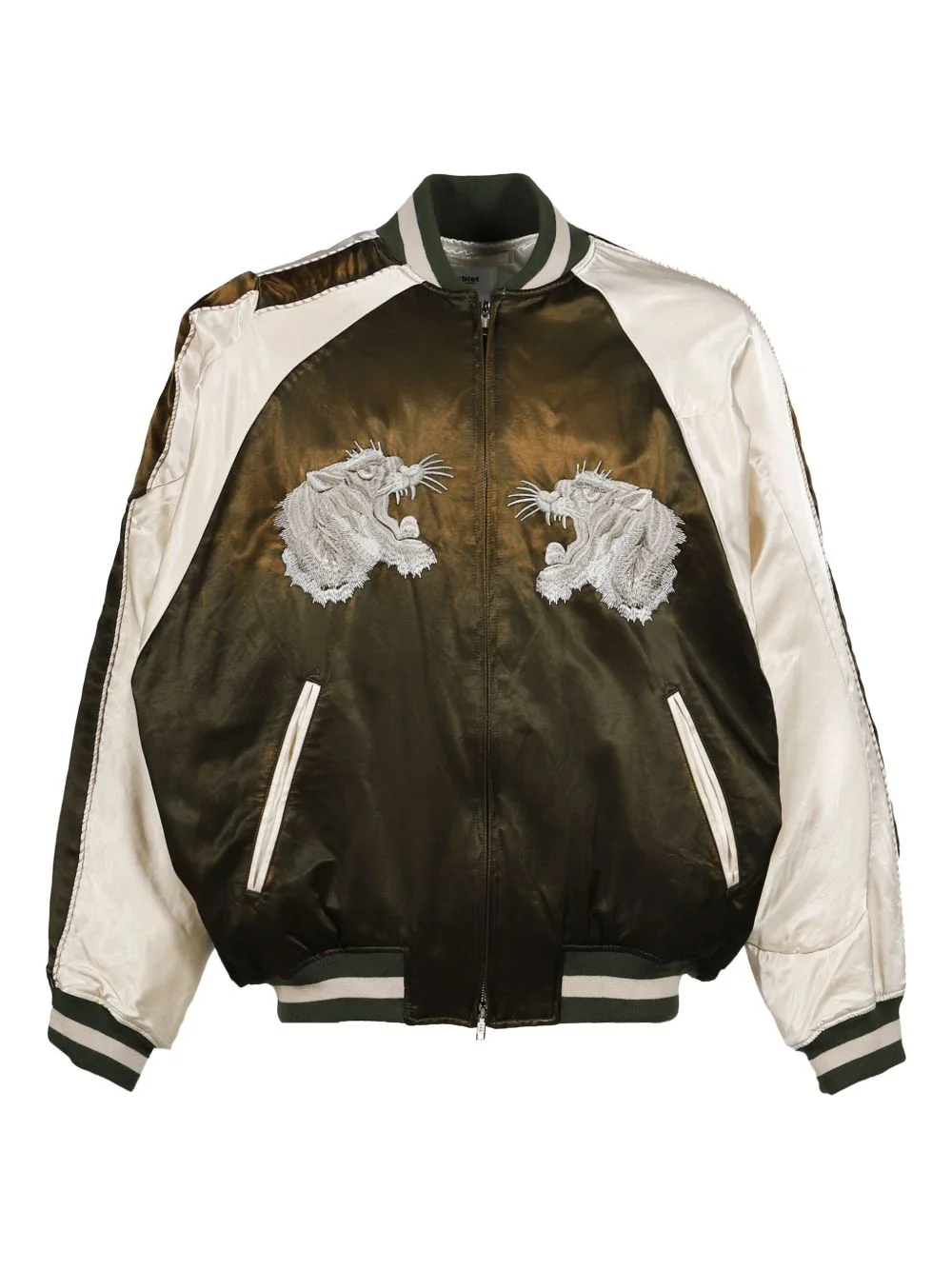 tiger-embroidered bomber jacket - 1