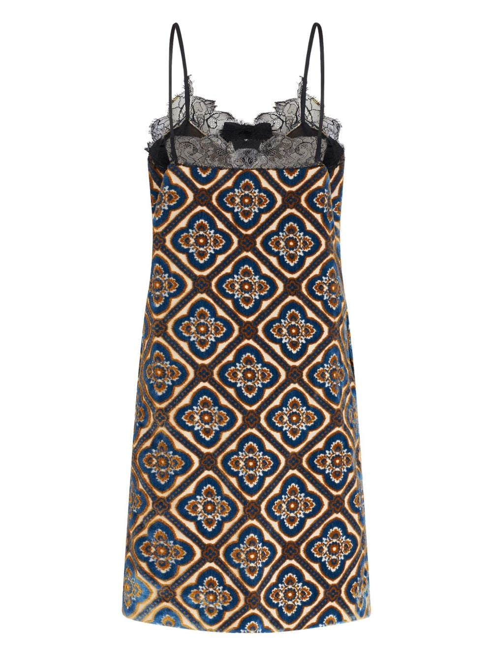 geometri-print lace-trim dress - 2