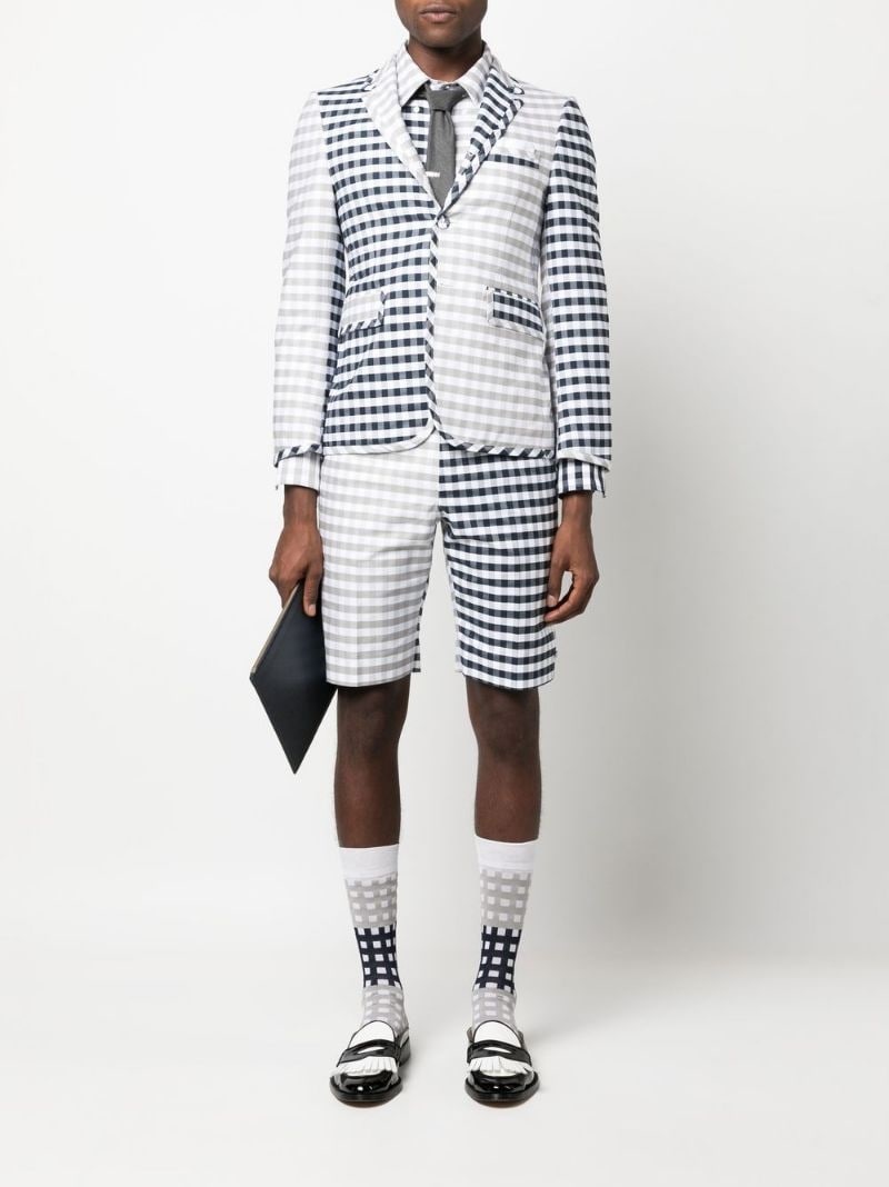 panelled gingham cotton shirt - 2