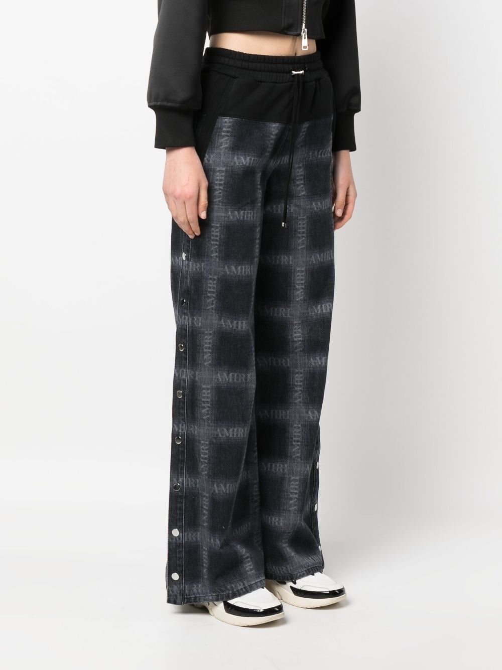 logo check-print track pants - 3