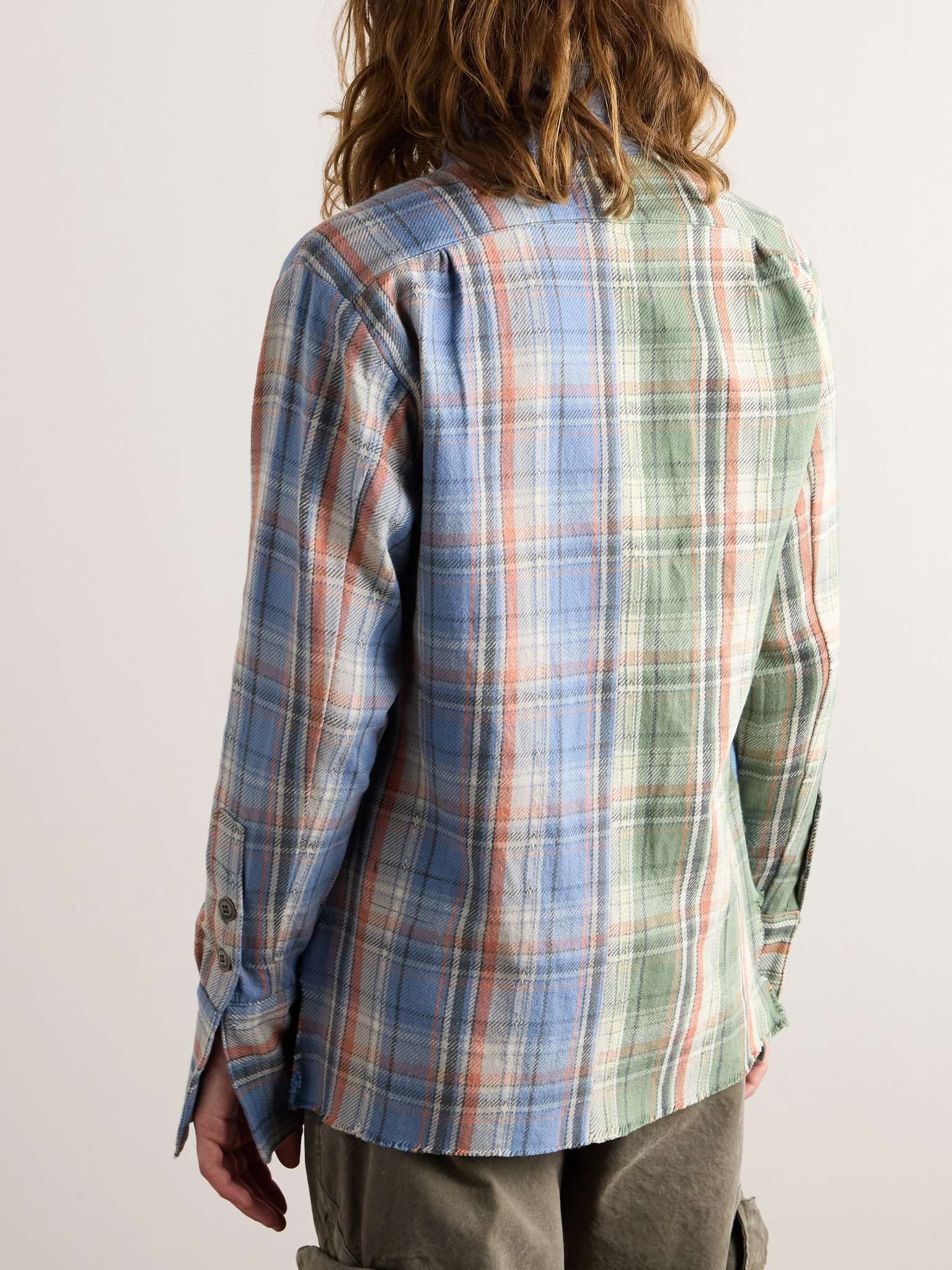 GL1 Denim-Trimmed Checked Cotton-Flannel Shirt - 3