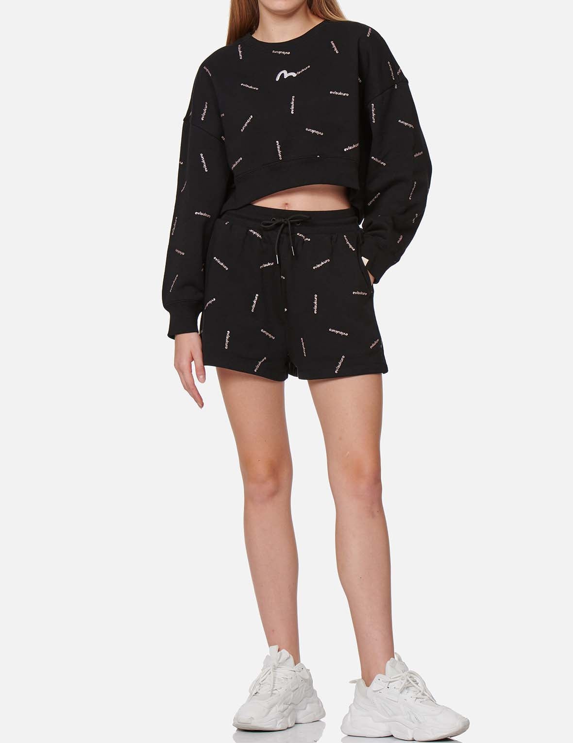 Allover Logo Glitter Print Sweatshirt - 5