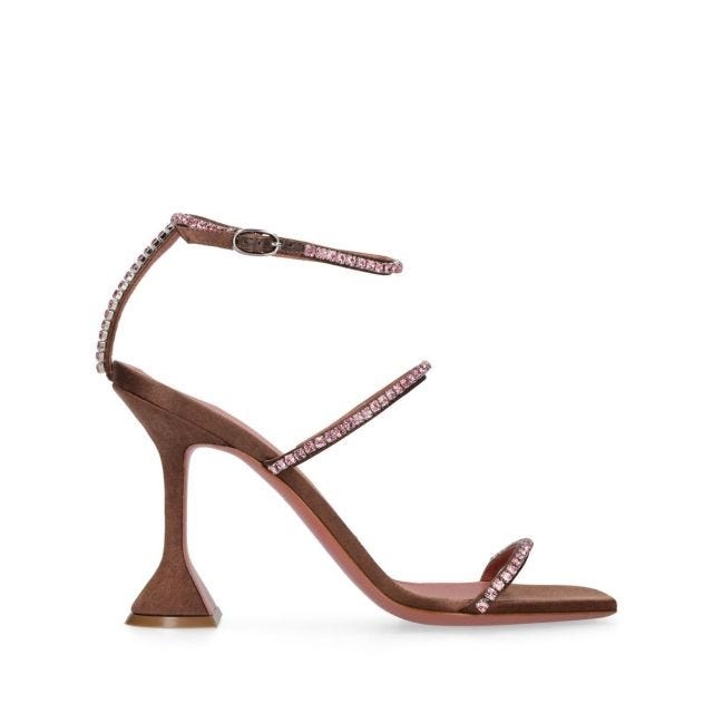 Brown Gilda sandals with rhinestones - 1