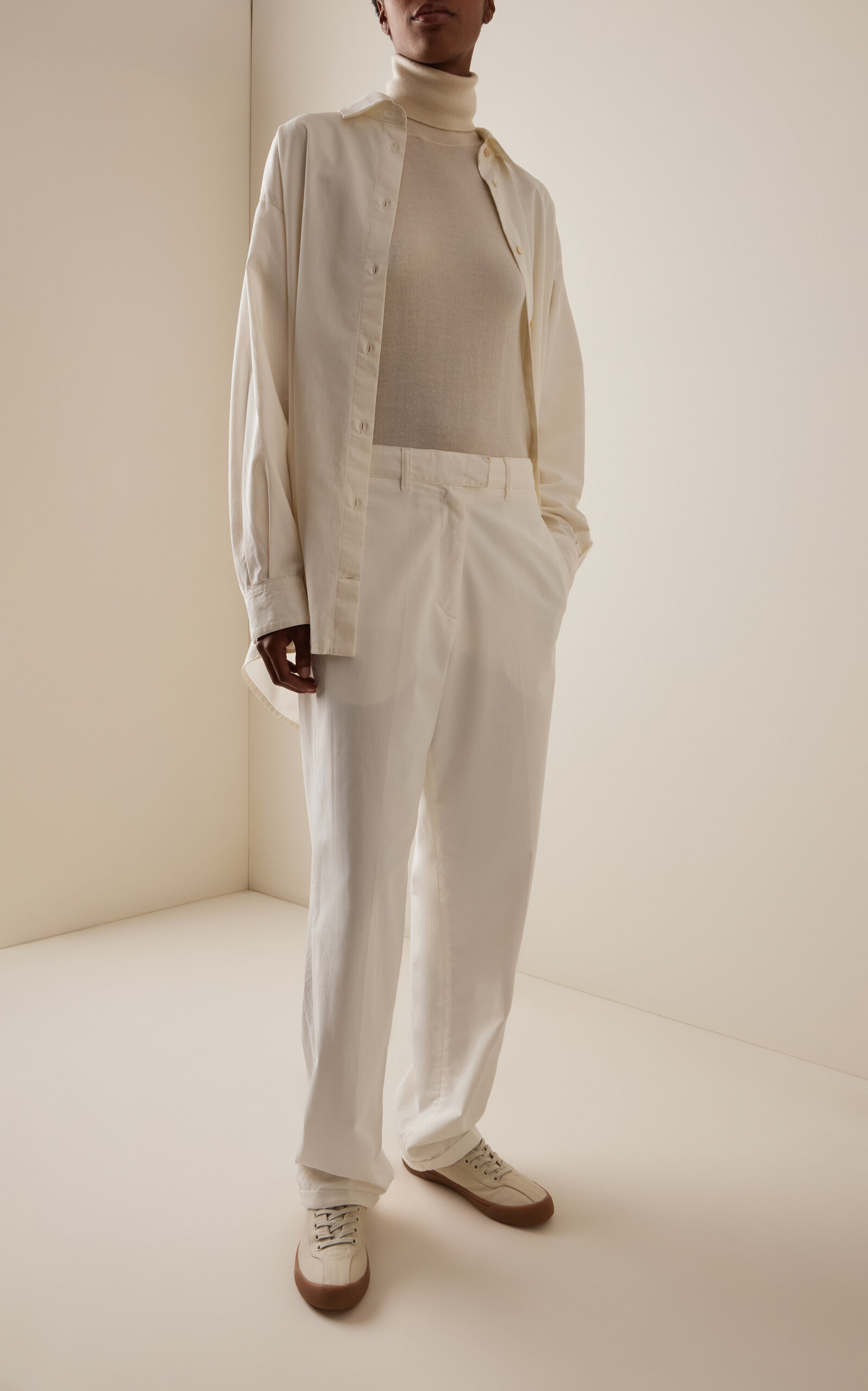 Neriah Cotton-Blend Straight-Leg Pants white - 2