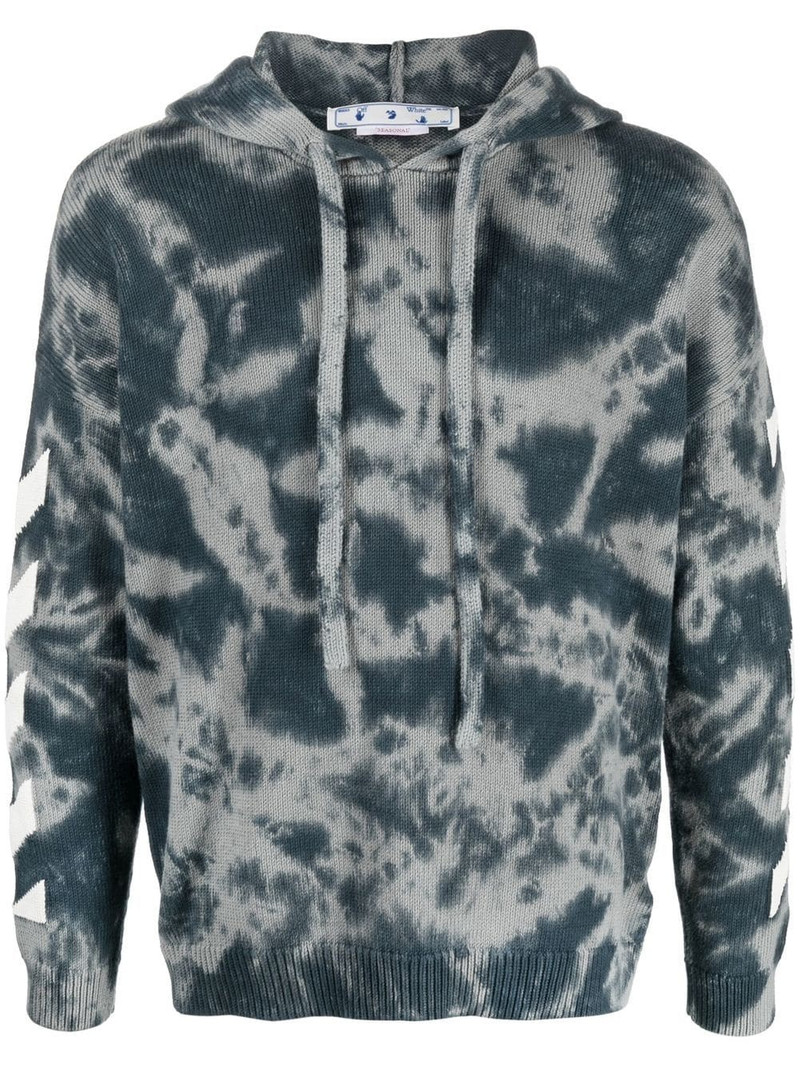 Arrows-motif drawstring hoodie 1