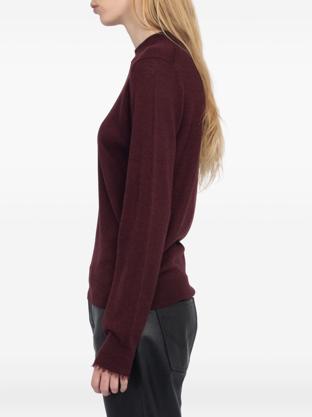 Ivy frayed-cuffs crew-neck sweater - 5