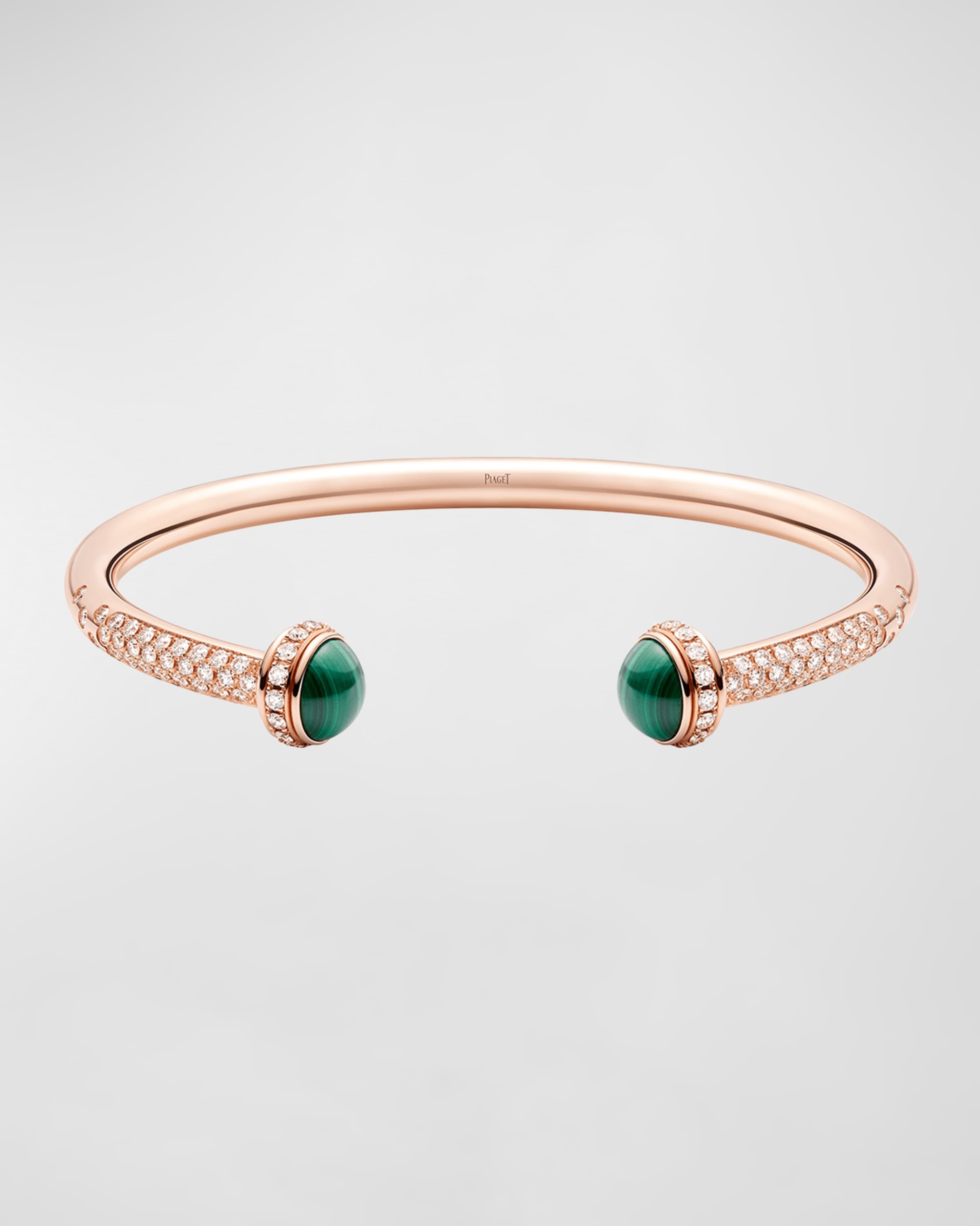 Possession 18k Diamond & Malachite Bangle, Size S - 1