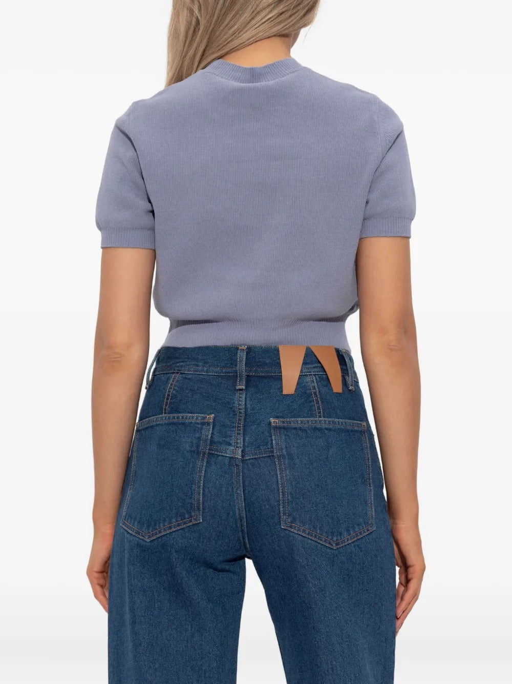 ALEXANDER WANG - Women Embossed Logo Ribbed Short Sleeve Tee - 2