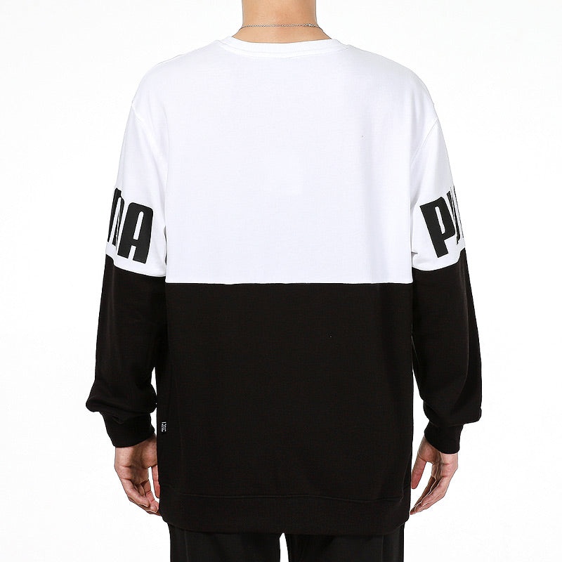 PUMA Colorblock Alphabet Round Neck Pullover Black White 847722-02 - 4