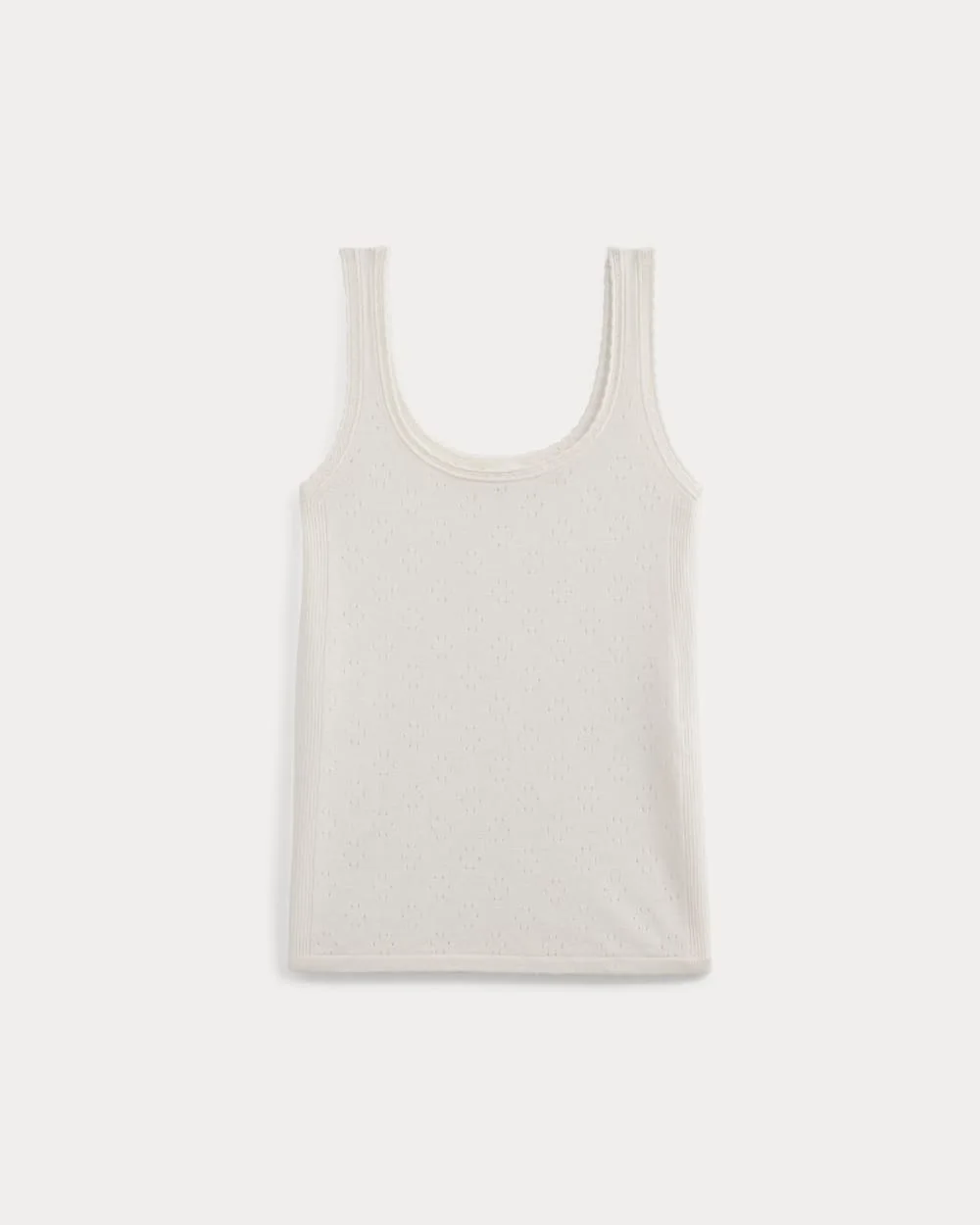LACE-TRIMMED TANK IN FINE LINEN - 1