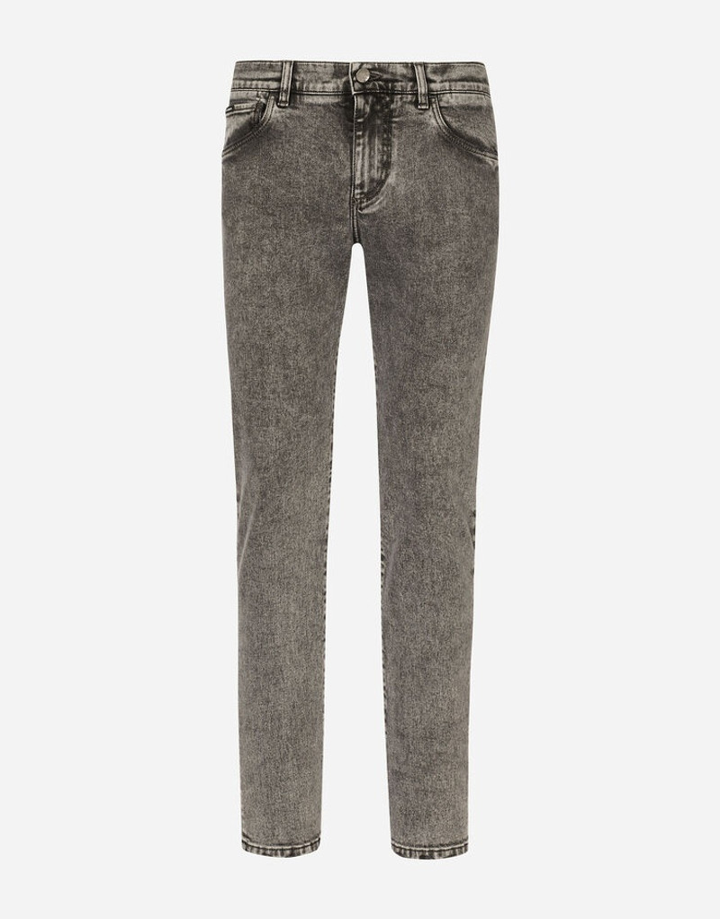 Light gray wash slim-fit stretch jeans 1