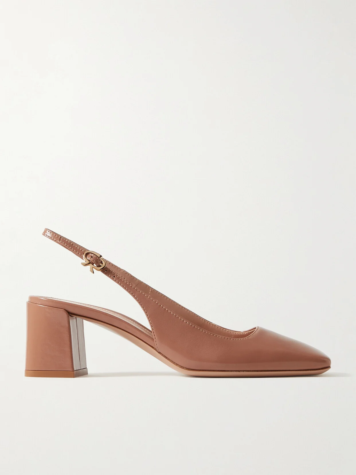 Nuit 55 Glossed-leather Slingback Pumps - 1